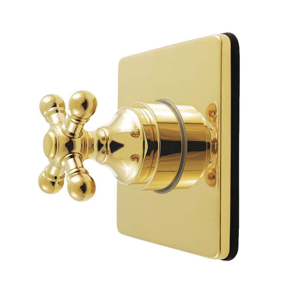 Kingston Brass Metropolitan 3/4 in. Single-Handle 1-Hole Wall Mount 6-Way Diverter Valve with Trim Kit in Polished Brass (1)