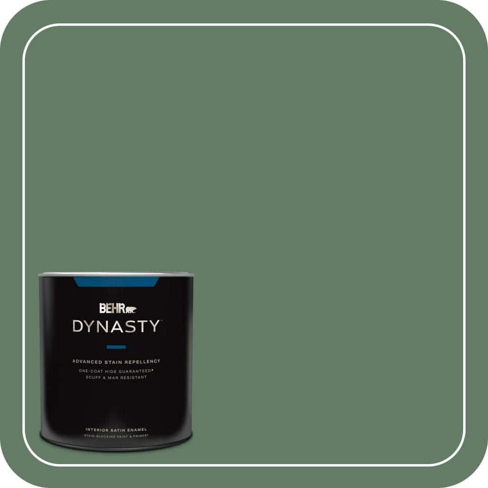 BEHR DYNASTY 1 qt. #S410-6 Greener Pastures One-Coat Hide Satin Enamel Interior Stain-Blocking Paint & Primer