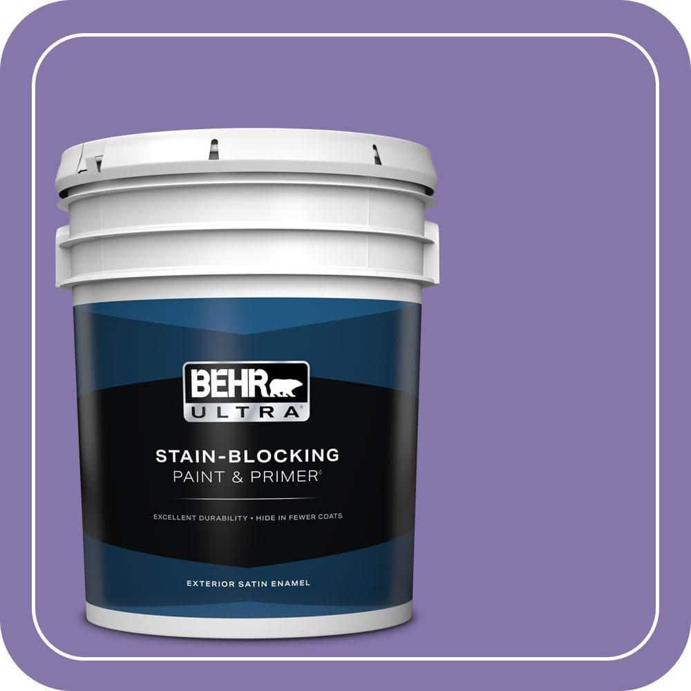 BEHR ULTRA 5 gal. #640B-6 Grape Parfait Satin Enamel Exterior Paint & Primer