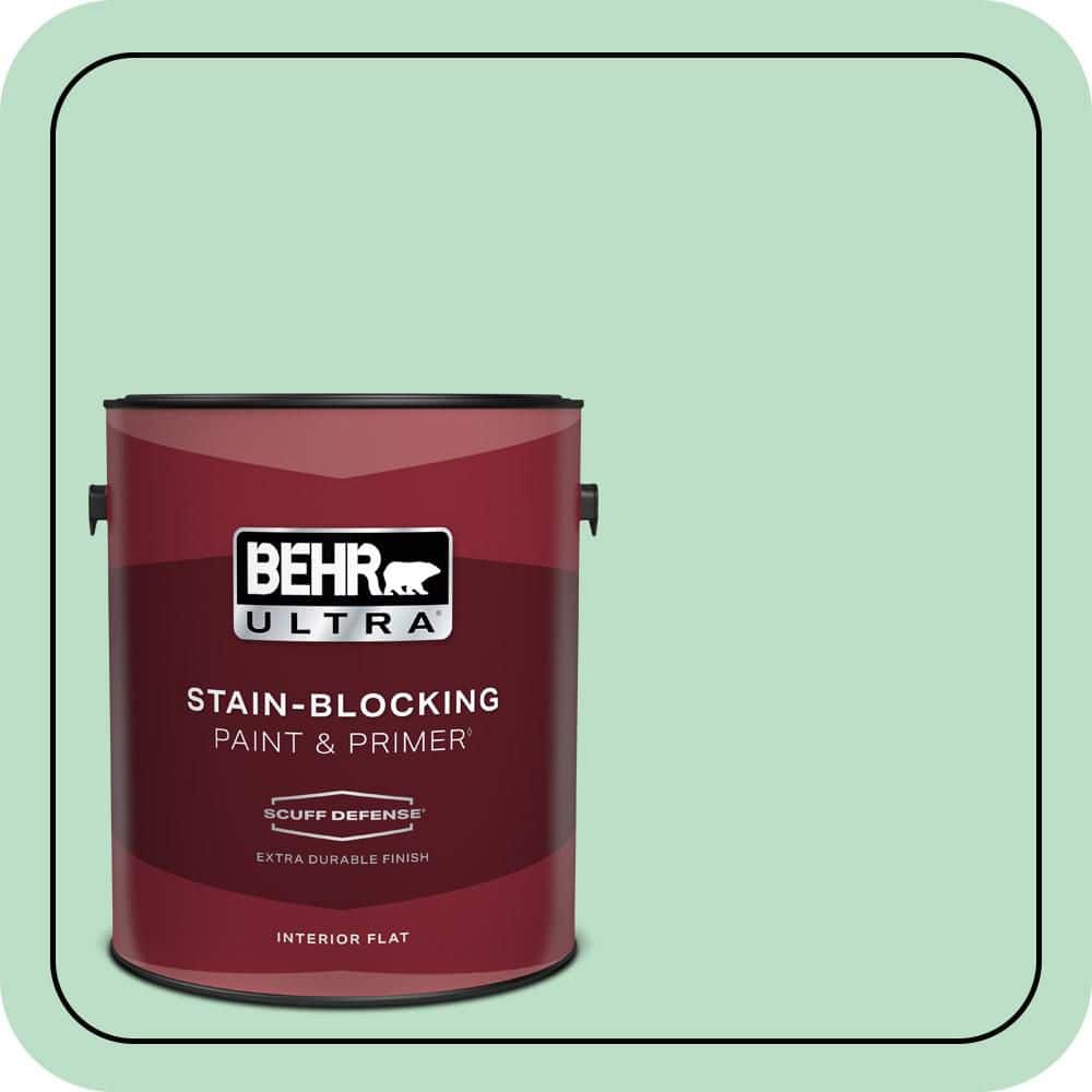 BEHR ULTRA 1 gal. #470C-3 Spirited Green Extra Durable Flat Interior Paint & Primer