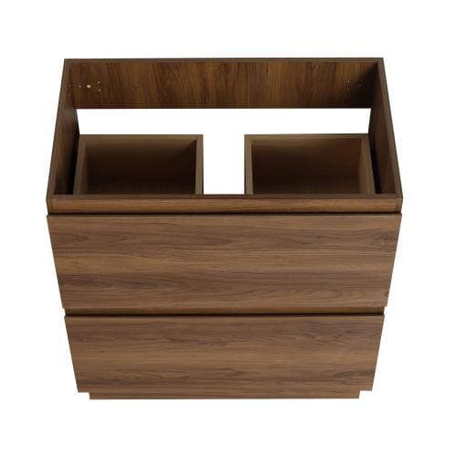 Adrinfly 30 in. Freestanding Bath Vanity Cabinet without Top with Double Drawer, Durable Engineered Wood in Brown (3)