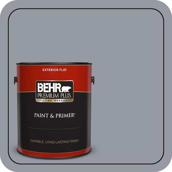 BEHR PREMIUM PLUS 1 gal. #N540-4 Silhouette Flat Exterior Paint & Primer (2)