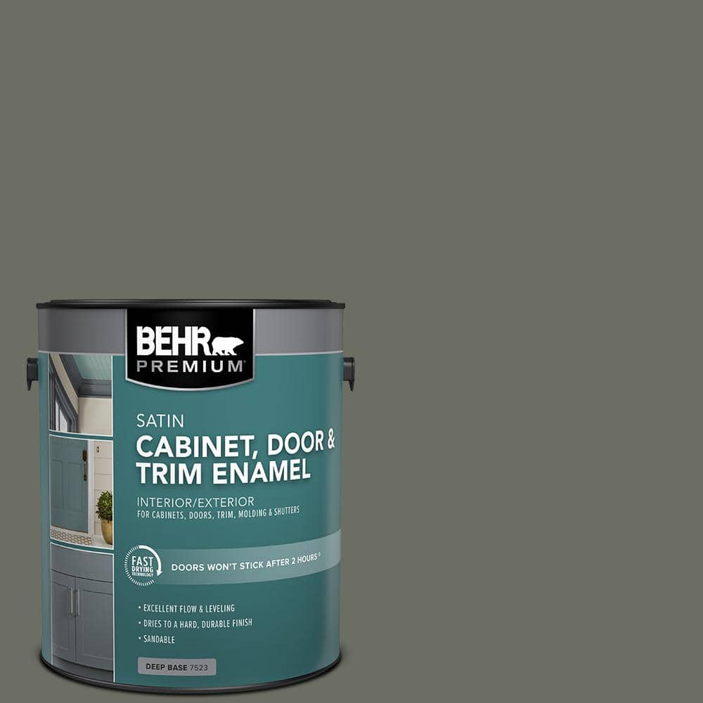 BEHR PREMIUM 1 gal. #N380-6 Bonsai Trunk Satin Enamel Interior/Exterior Cabinet, Door & Trim Paint (1)