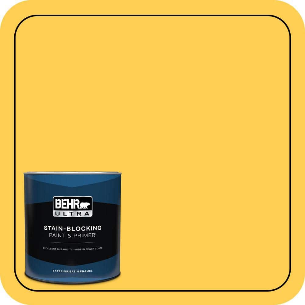 BEHR ULTRA 1 qt. #T16-05 Canary Diamond Satin Enamel Exterior Paint & Primer