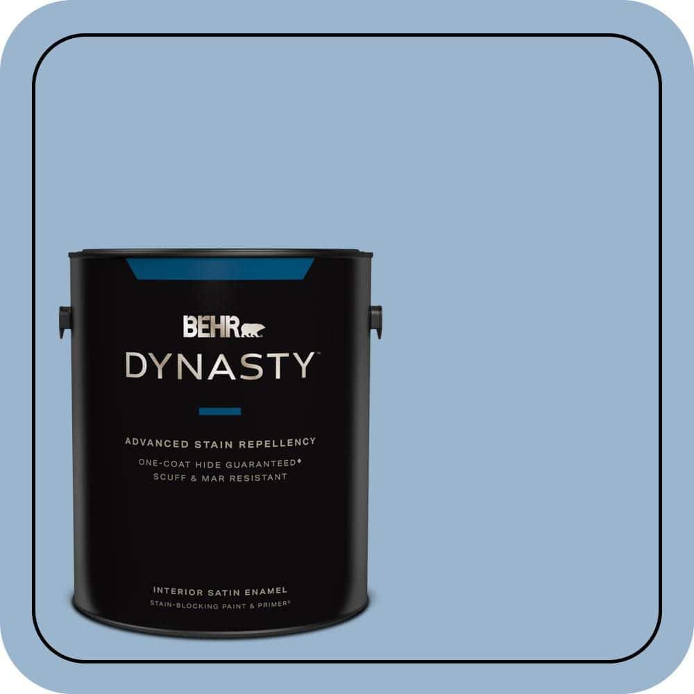 BEHR DYNASTY 1 gal. #PPU14-10 Blue Suede Satin Enamel Interior Stain-Blocking Paint and Primer