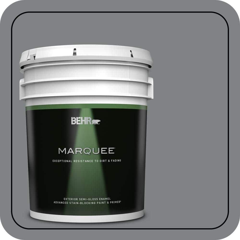 BEHR MARQUEE 5 gal. #PPU26-03 Legendary Gray Semi-Gloss Enamel Exterior Paint & Primer