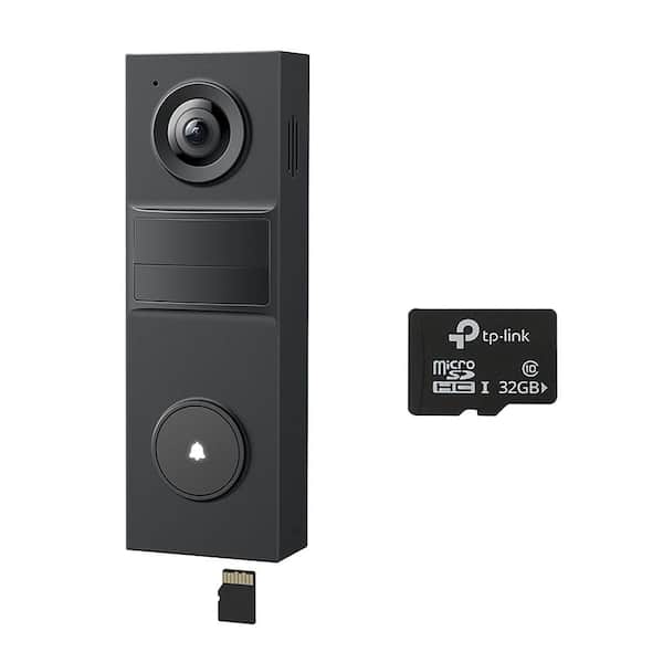 TP-LINK Tapo Smart Live View 2K Battery Powered Video Doorbell , 160° FOV, With SD Card - No Monthly Fees - Black (2)