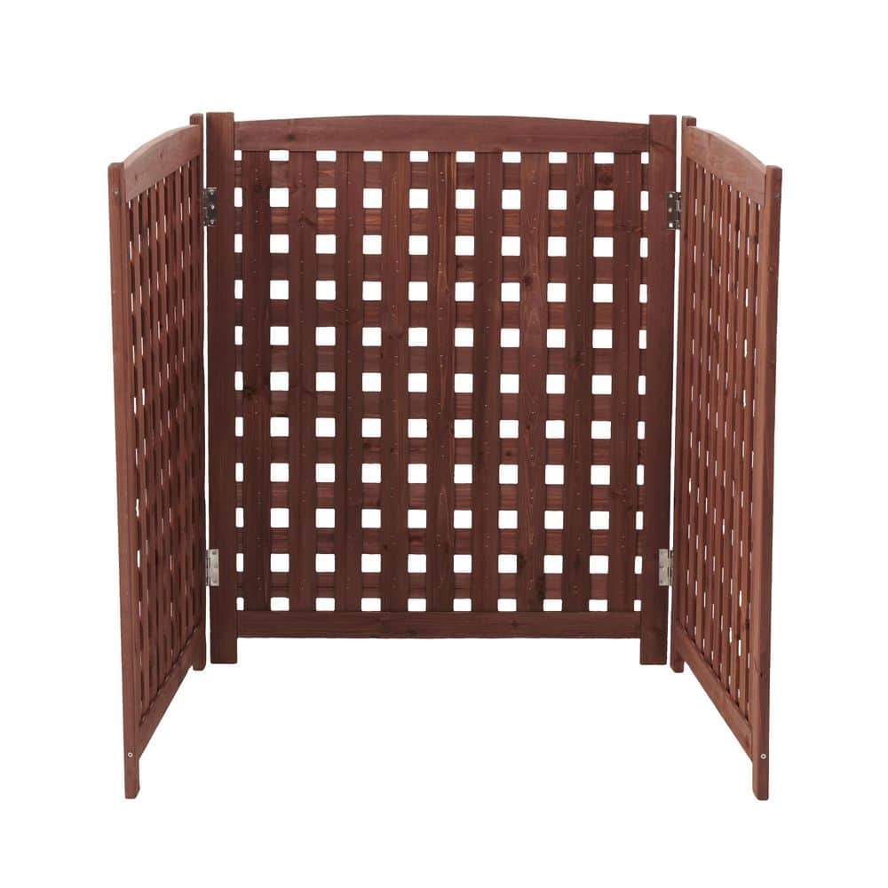 Unbranded 32 in. x 32 in. x 38 in. Brown Fir Appearance Wood 3-Panel Project Panel (2)