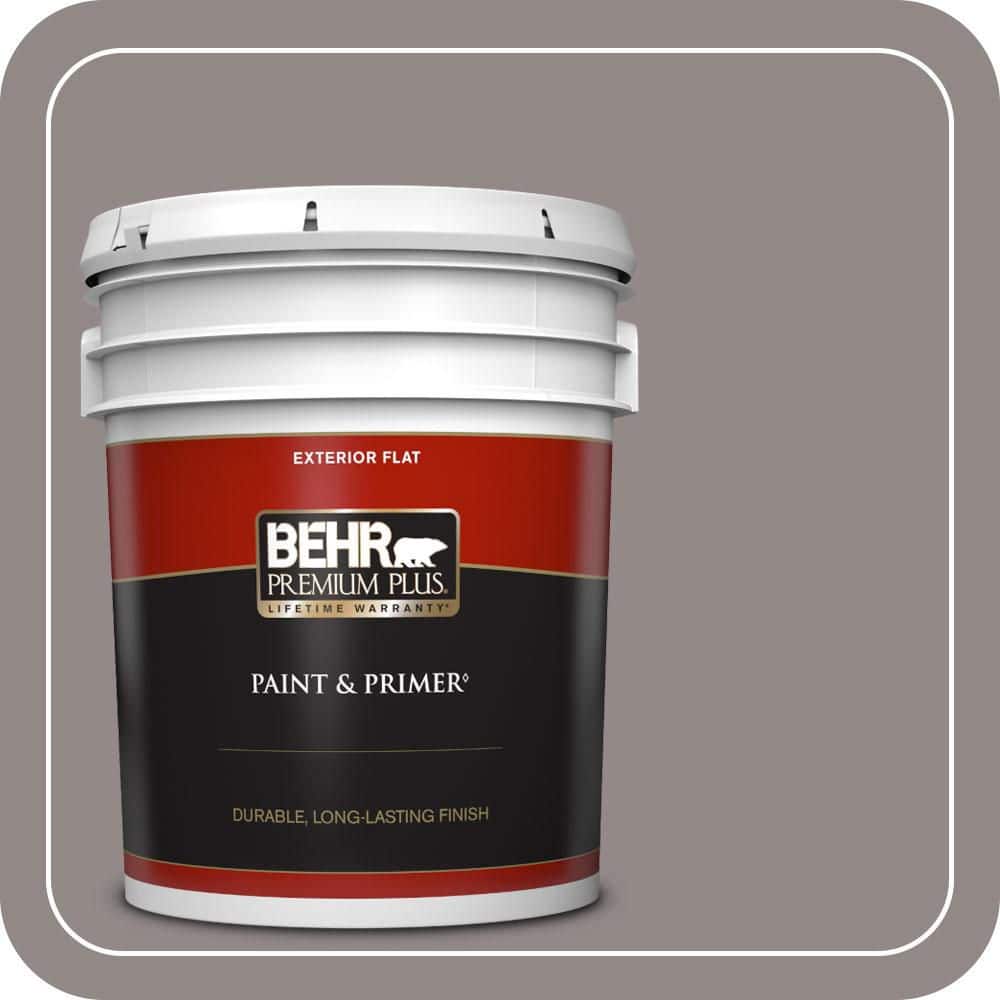 BEHR PREMIUM PLUS 5 gal. #PPU17-16 Polished Stone Flat Exterior Paint & Primer