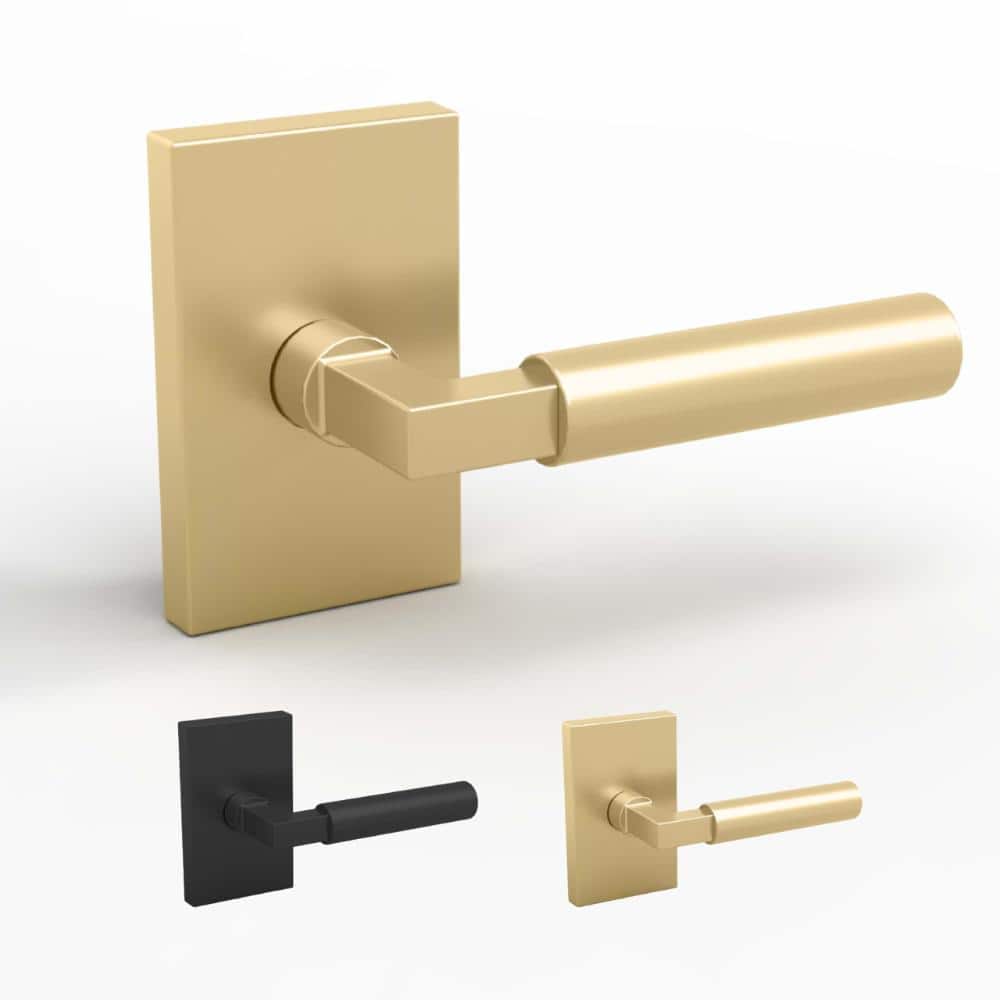 Mega Handles Camden Dummy Door Handles - 2 Pack Non-Turning Door Handle for Hallway, Closet & French Doors - Satin Brass