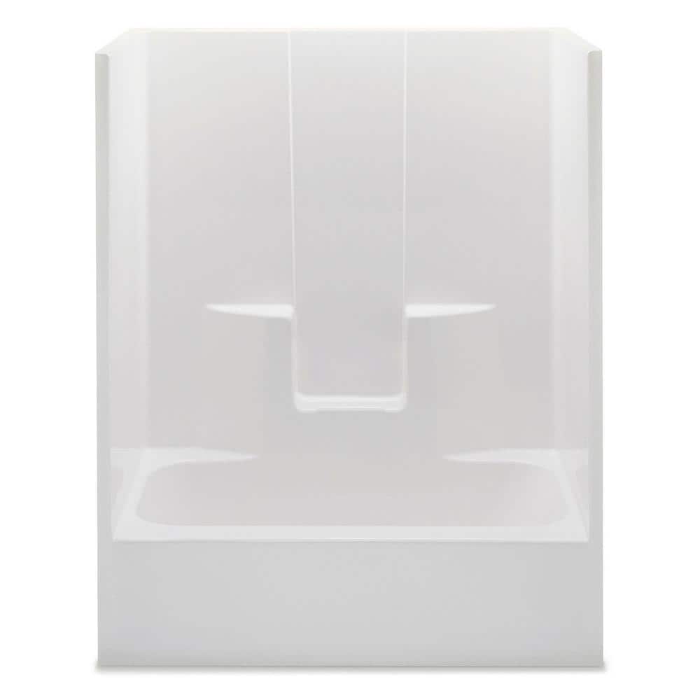 Aquatic Everyday 60 in. x 32 in. x 72 in. 1-Piece Bath and Shower Kit with Left Drain in White (2)