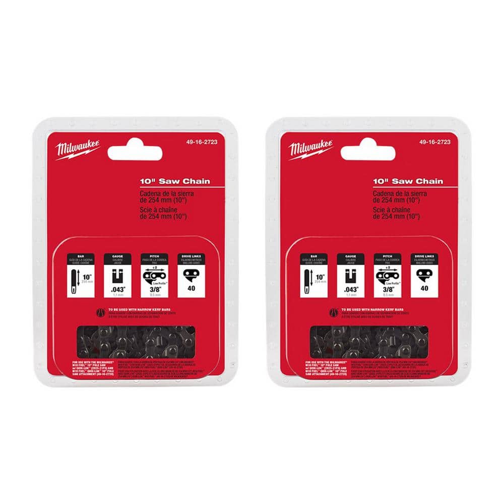 Milwaukee 10 in. Saw Chain (2-Pack)