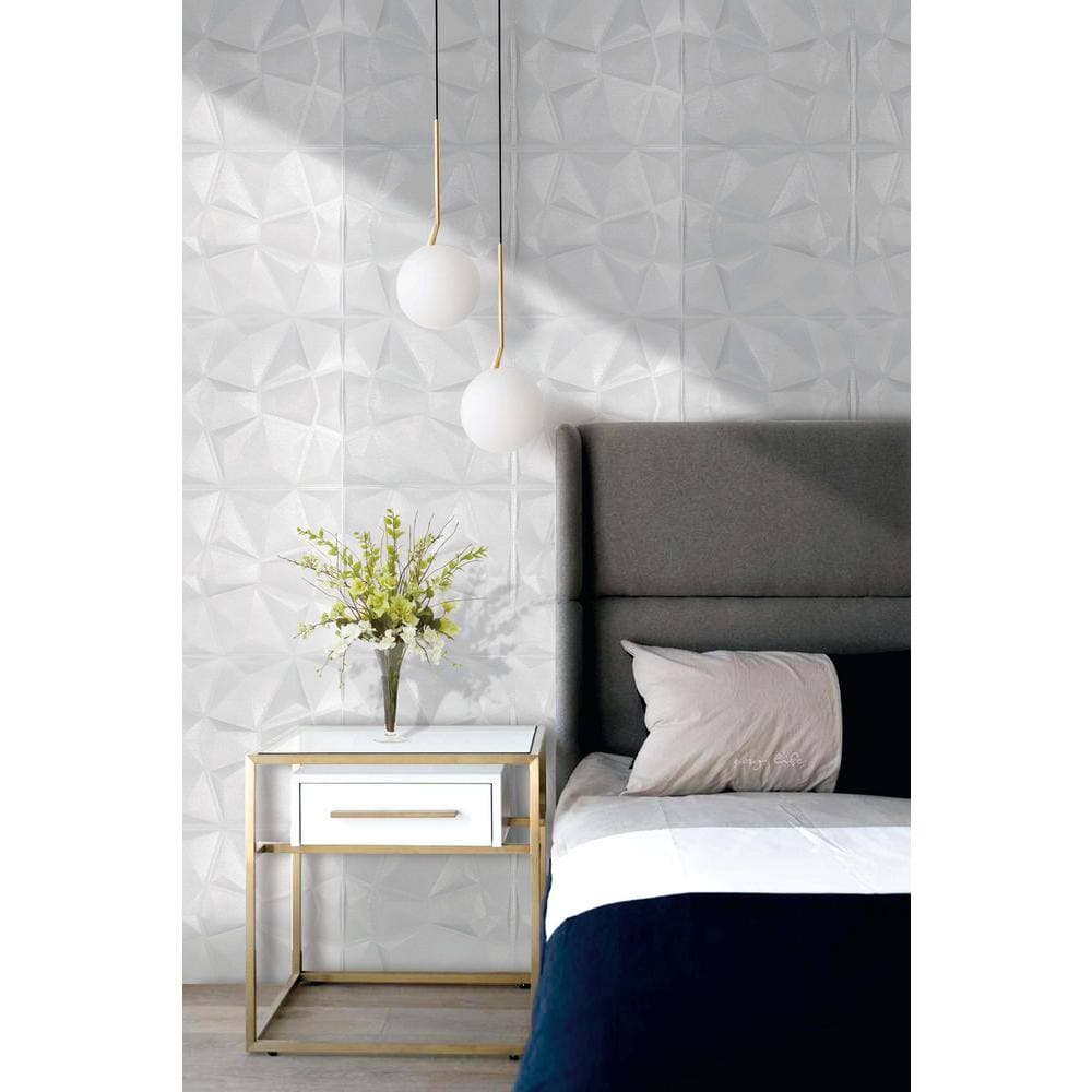 Dundee Deco Falkirk Jura II 1/3 in. 28 in. 28 in. Peel and Stick Diamond PE Foam Decorative Wall Paneling (2)