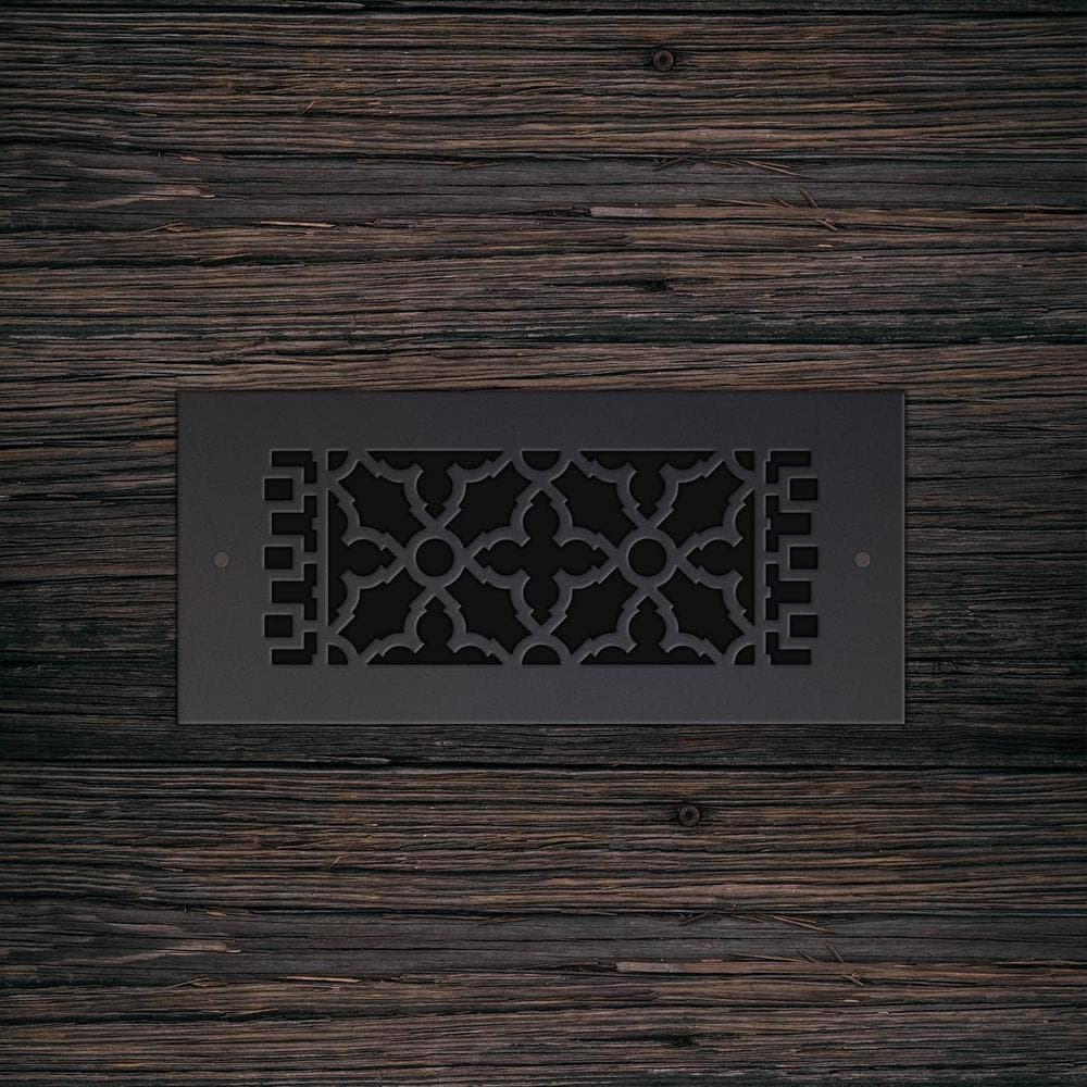 Reggio Registers Scroll Series 4 in. 10 in. Cast Iron Grille with Mounting Holes (4)