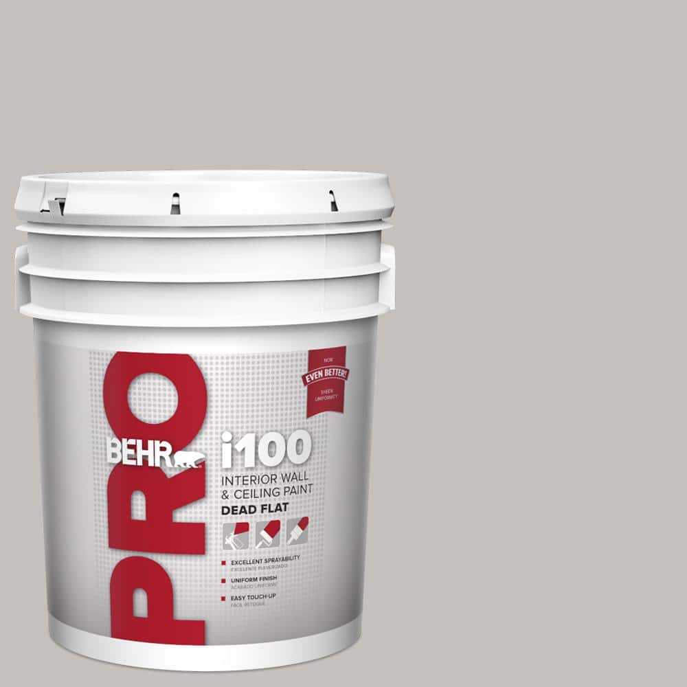 BEHR PRO 5 gal. #PPU18-10 Natural Gray Dead Flat Interior Paint (1)