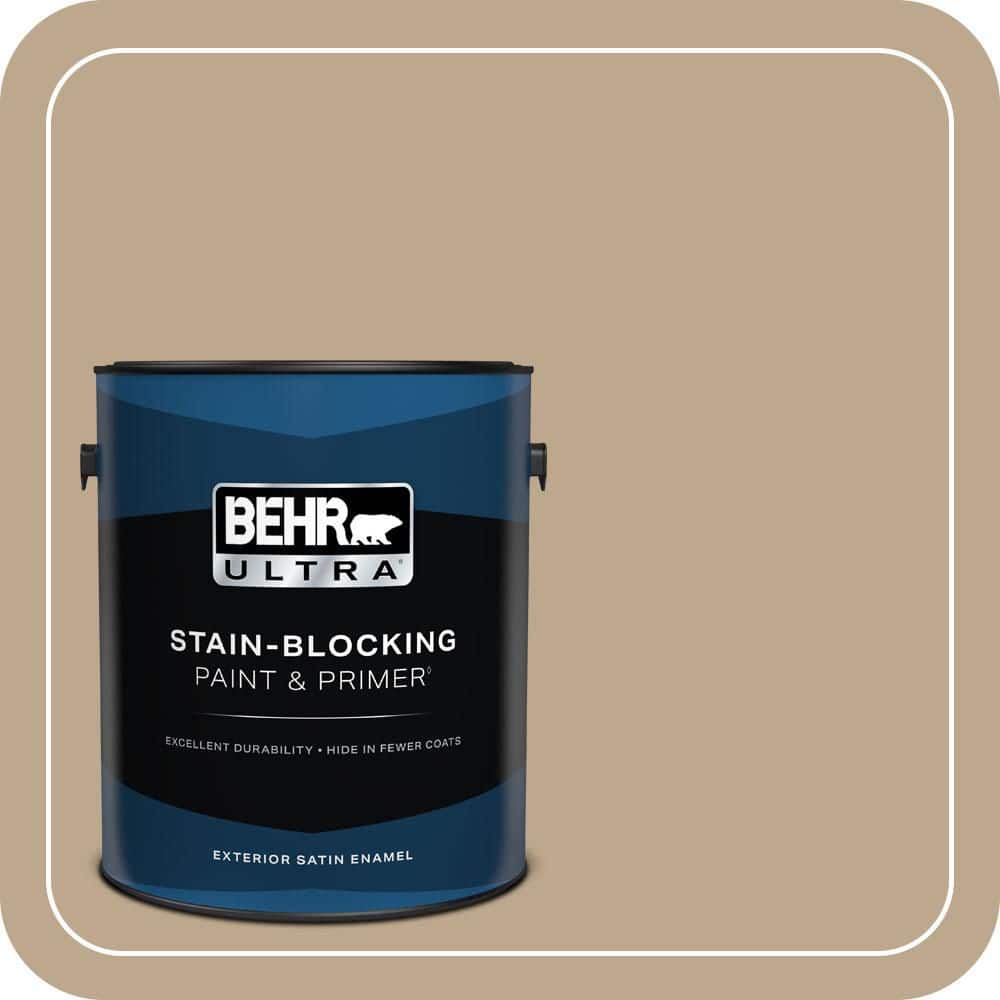 BEHR ULTRA 1 gal. #MQ2-25 British Khaki Satin Enamel Exterior Paint & Primer