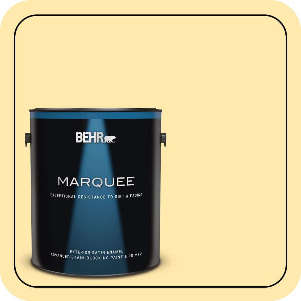 BEHR MARQUEE 1 gal. #P290-2 Sweet as Honey Satin Enamel Exterior Paint & Primer