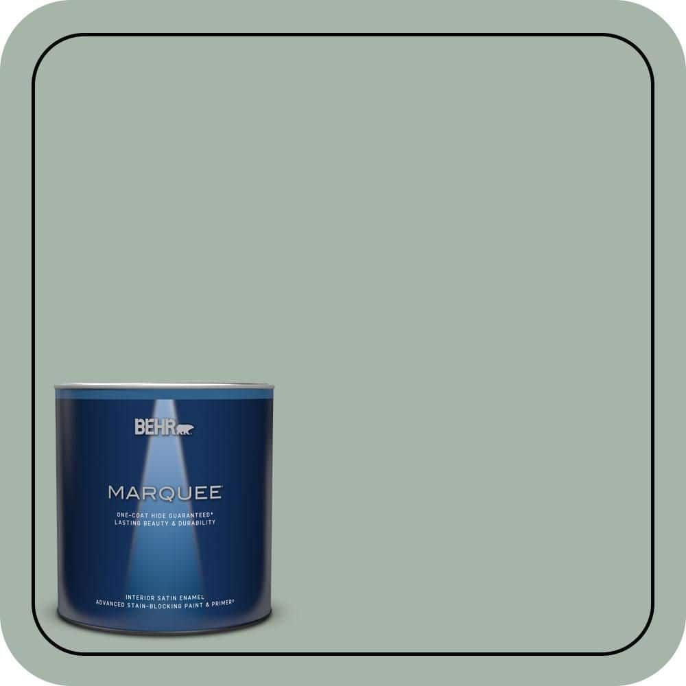 BEHR MARQUEE 1 qt. #PMD-100 Aquatone Satin Enamel Interior Paint & Primer