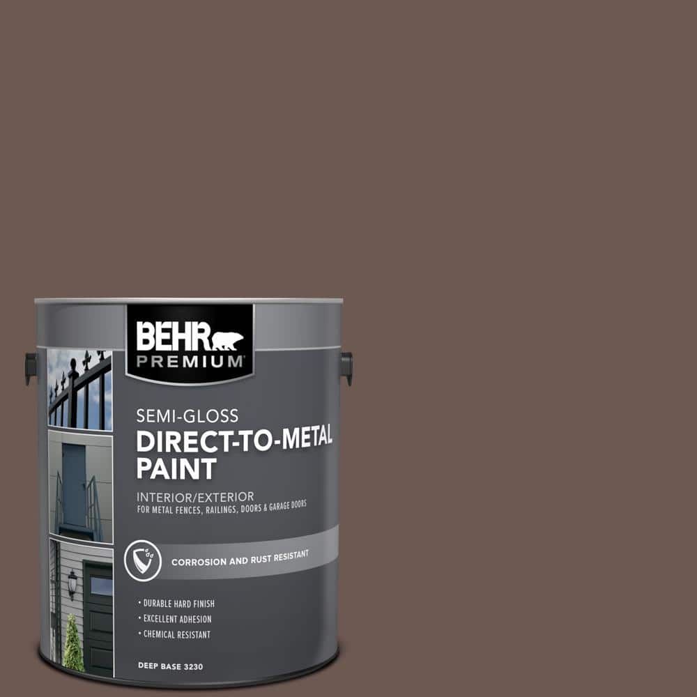 BEHR PREMIUM 1 gal. #N180-7 Oiled Teak Semi-Gloss Direct to Metal Interior/Exterior Paint (1)