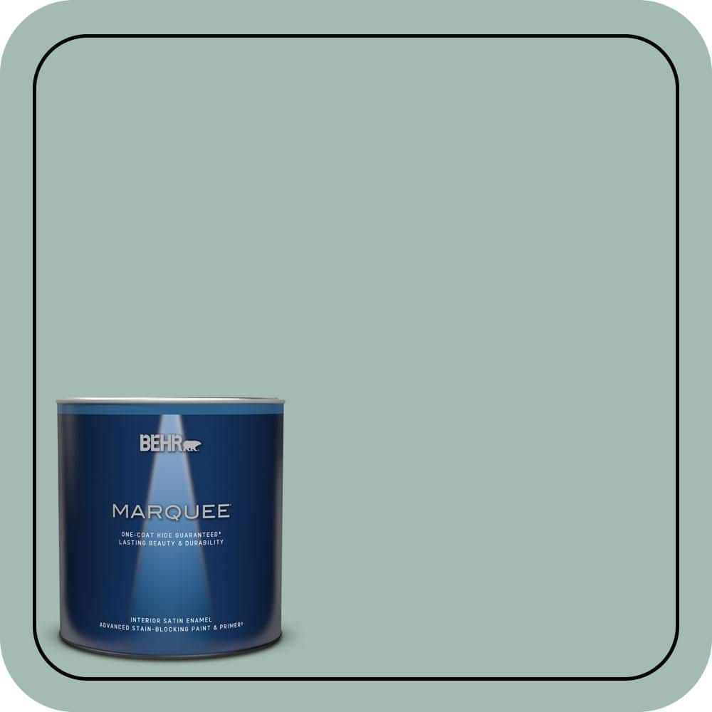 BEHR MARQUEE 1 qt. #S430-3 Garden Twilight One-Coat Hide Satin Enamel Interior Paint & Primer