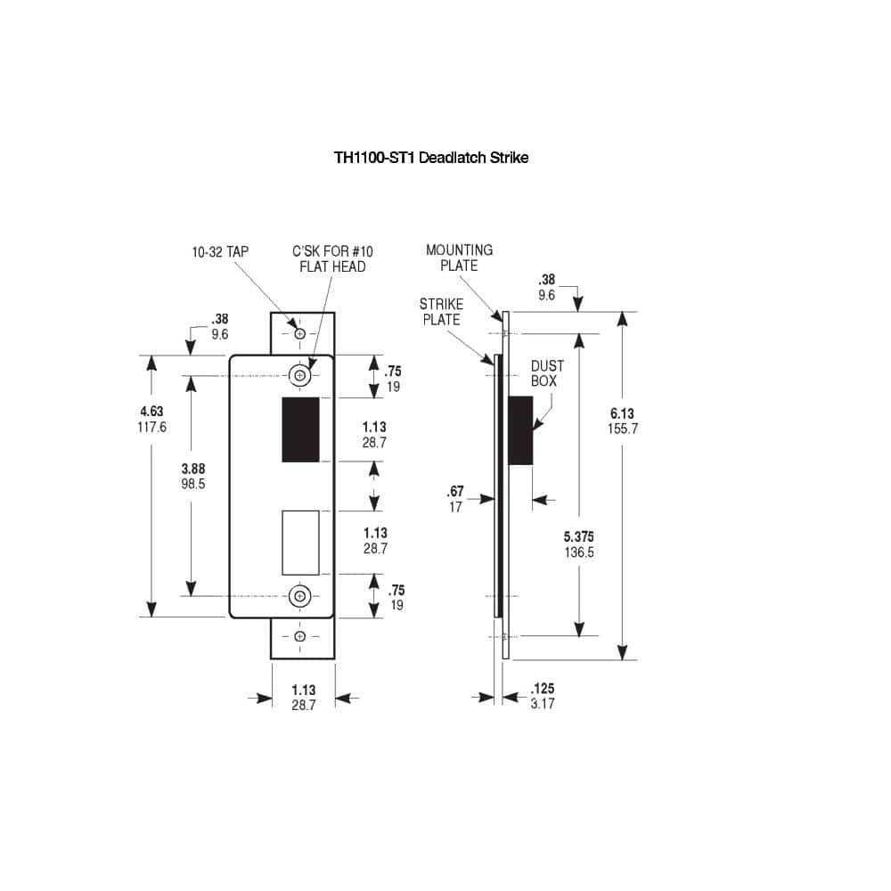 Global Door Controls Aluminum Double Strike for Framed Storefront Door (2)