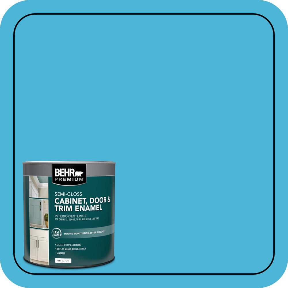 BEHR PREMIUM 1 qt. #P490-4 Aztec Sky Semi-Gloss Enamel Interior/Exterior Cabinet, Door & Trim Paint