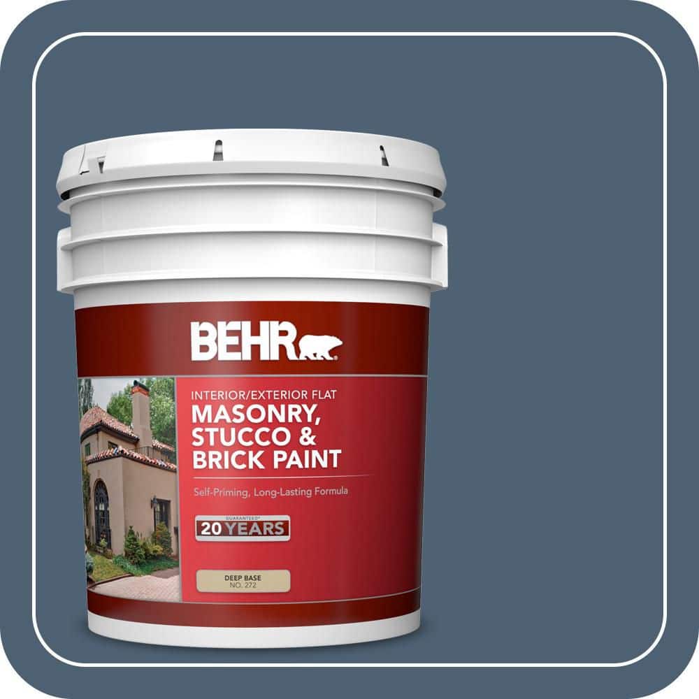 BEHR 5 gal. #PPU14-19 English Channel Flat Interior/Exterior Masonry, Stucco and Brick Paint