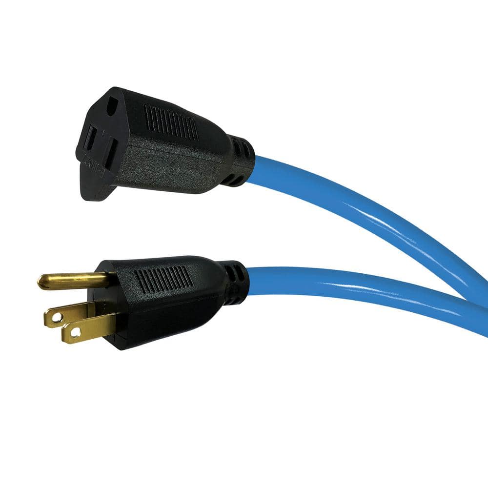 Husky 50 ft. 14/3 Medium Duty Cold Weather Indoor/Outdoor Extension Cord, Blue (4)