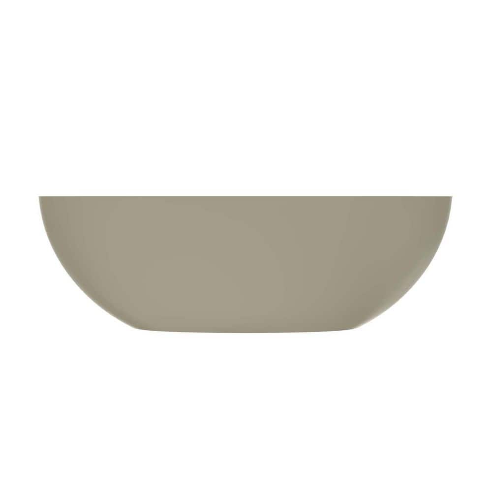 INSTER 67 in. x 29.5 in. Matte Khaki Solid Surface Artificial Soaking Bathtub-Freestanding, Heavy Duty, Mold & Mildew Resistant (1)