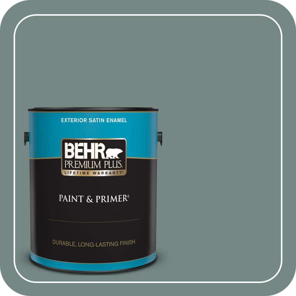 BEHR PREMIUM PLUS 1 gal. #MQ6-10 Echo Park Satin Enamel Exterior Paint & Primer