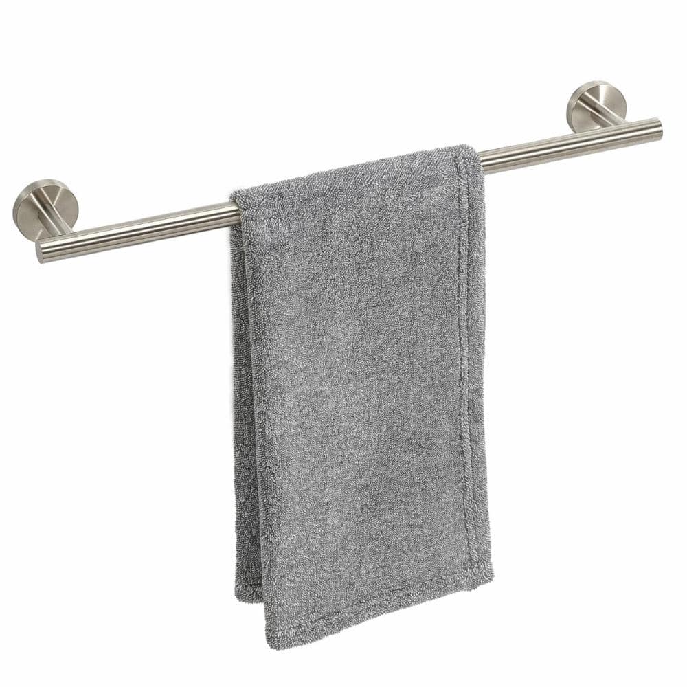 Unbranded Brushed Nickel Wall Mounted Towel Bar, 20.5 in Overall Length, 18 in Usable, 0.8mm Thick SUS304 Stainless (1)