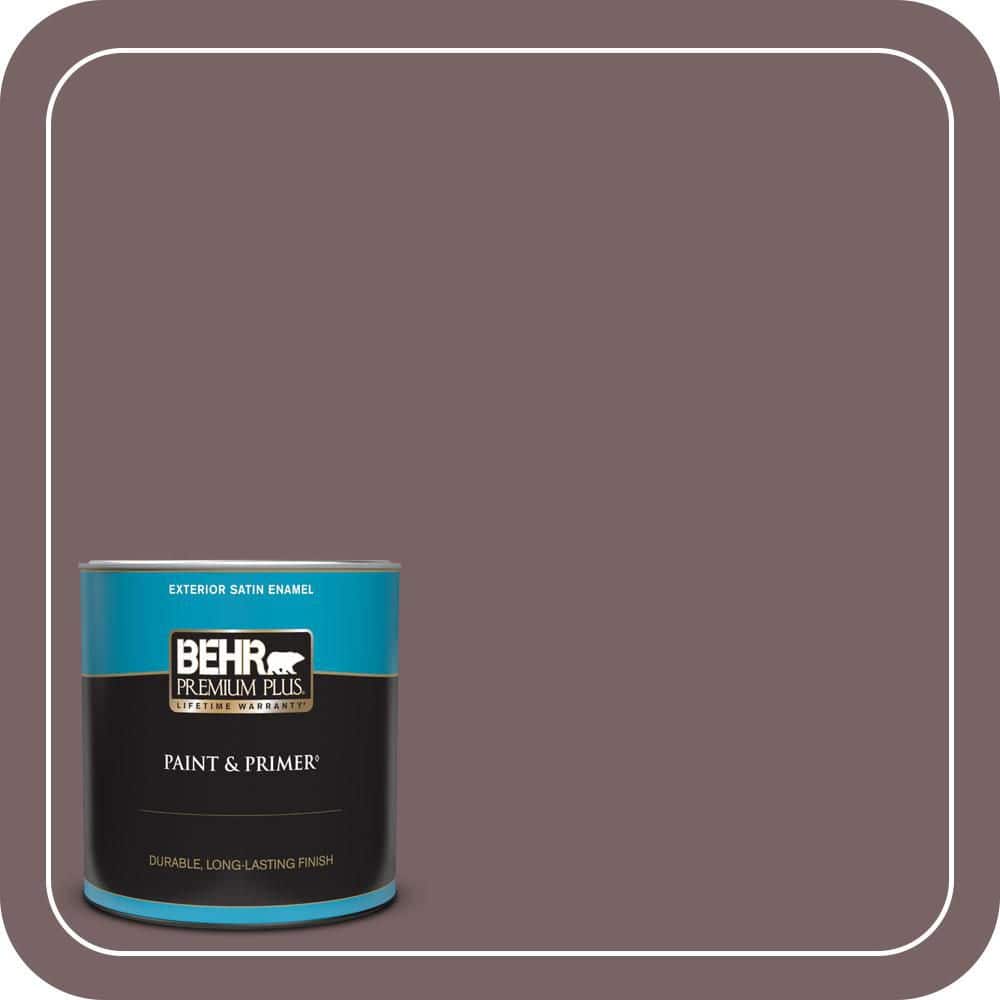 BEHR PREMIUM PLUS 1 qt. #PPU1-03 Tibetan Temple Satin Enamel Exterior Paint & Primer