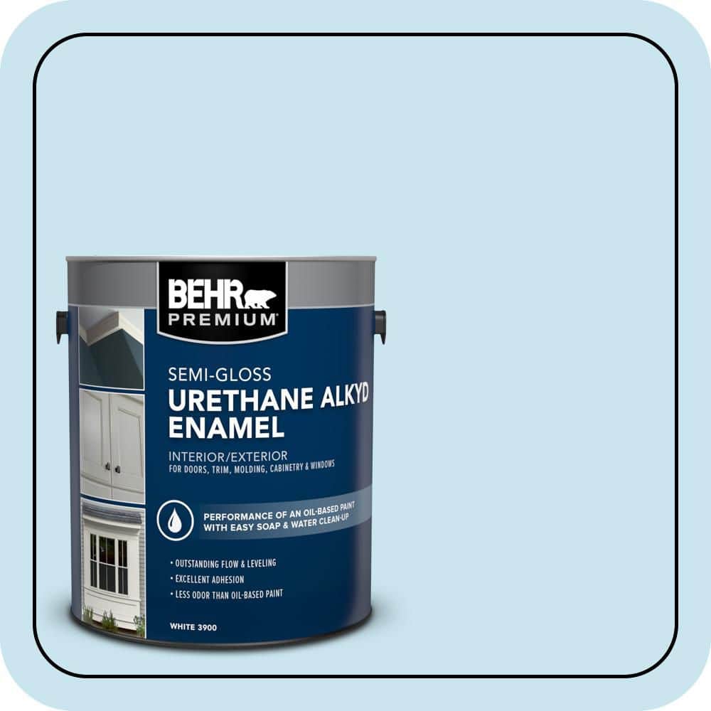 BEHR PREMIUM 1 gal. #550C-2 Sapphireberry Urethane Alkyd Semi-Gloss Enamel Interior/Exterior Paint (1)