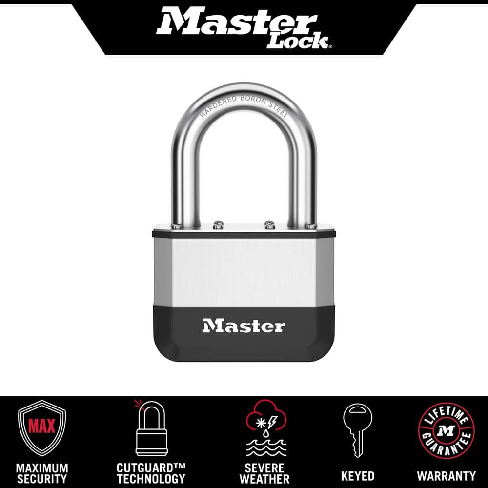 Master Lock Elite Heavy Duty Lock with Hardened Boron Steel Shackle, 2-5/8 in. wide, 1-½ in. Shackle (3)