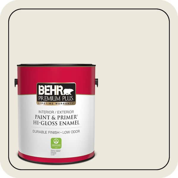 BEHR PREMIUM PLUS 1 gal. #N330-1 Milk Paint Hi-Gloss Enamel Interior/Exterior Paint & Primer (2)