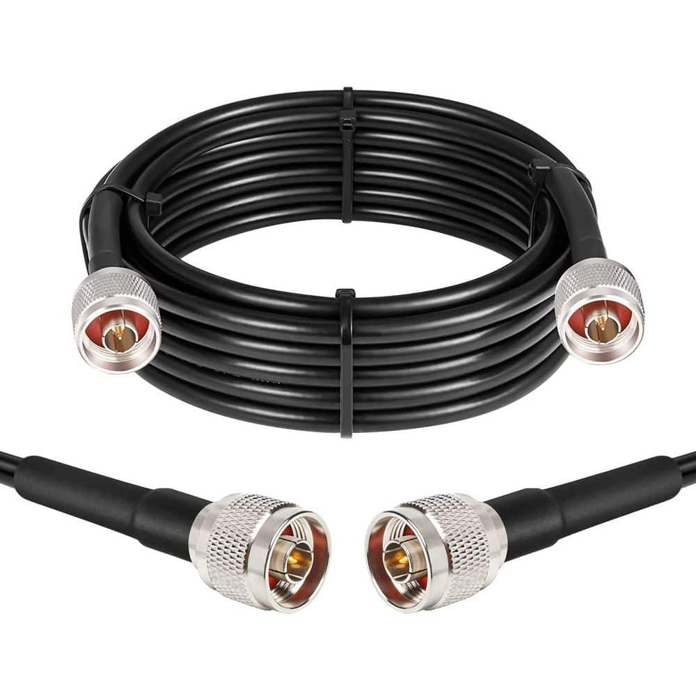 Lukyamzn 15 ft. KMR240 50 Ohm Outdoor Low Loss Coaxial Cable N Male to N Male for Ham Radio Signal Booster (1)
