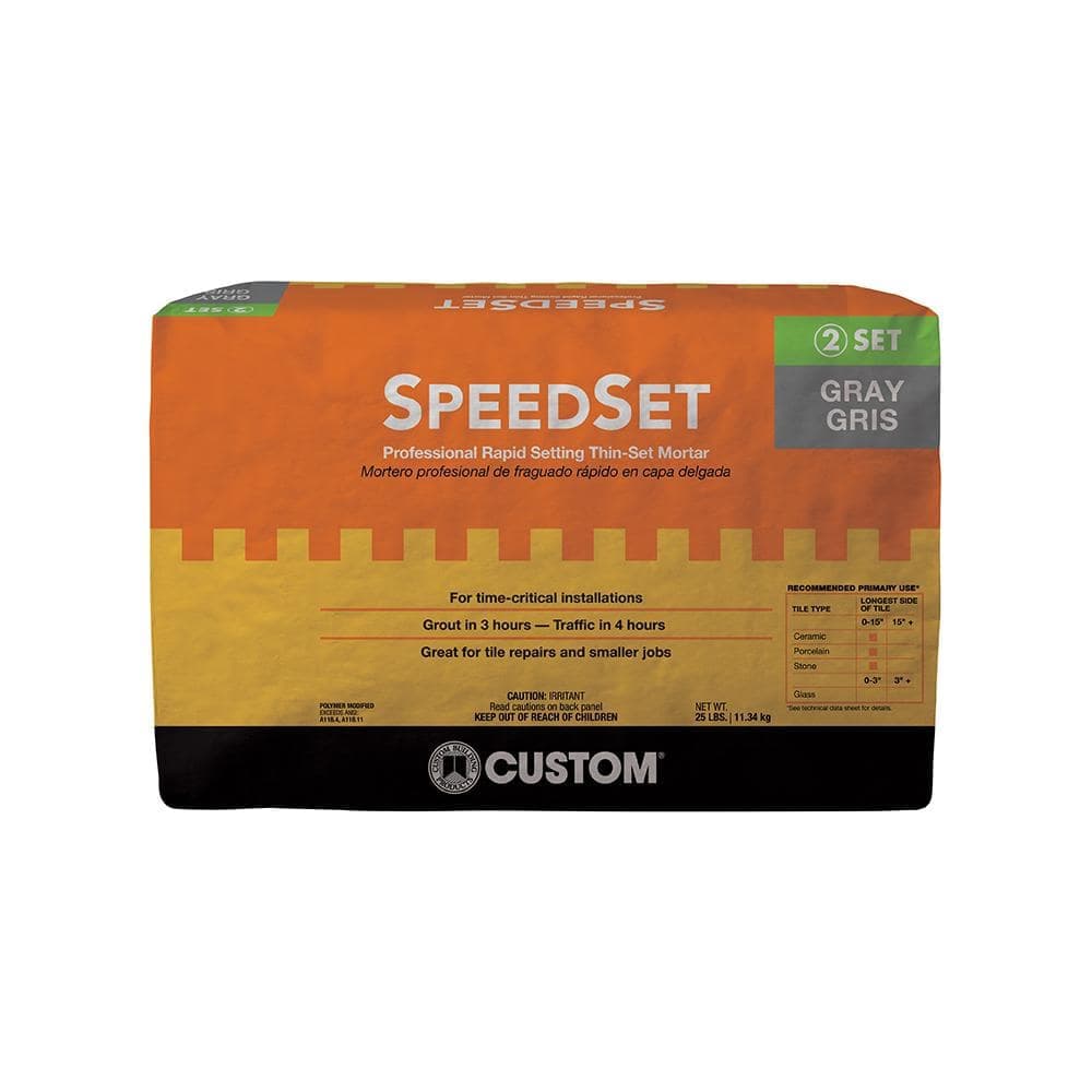 Custom Building Products Speedset 25 lb. Gray Rapid Setting Fortified Thinset Mortar (2)