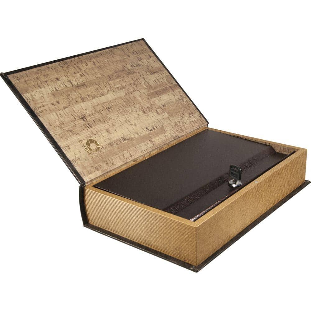 BARSKA 0.10 cu ft. Steel Large Antique Book Lock Box Safe with Key Lock (3)
