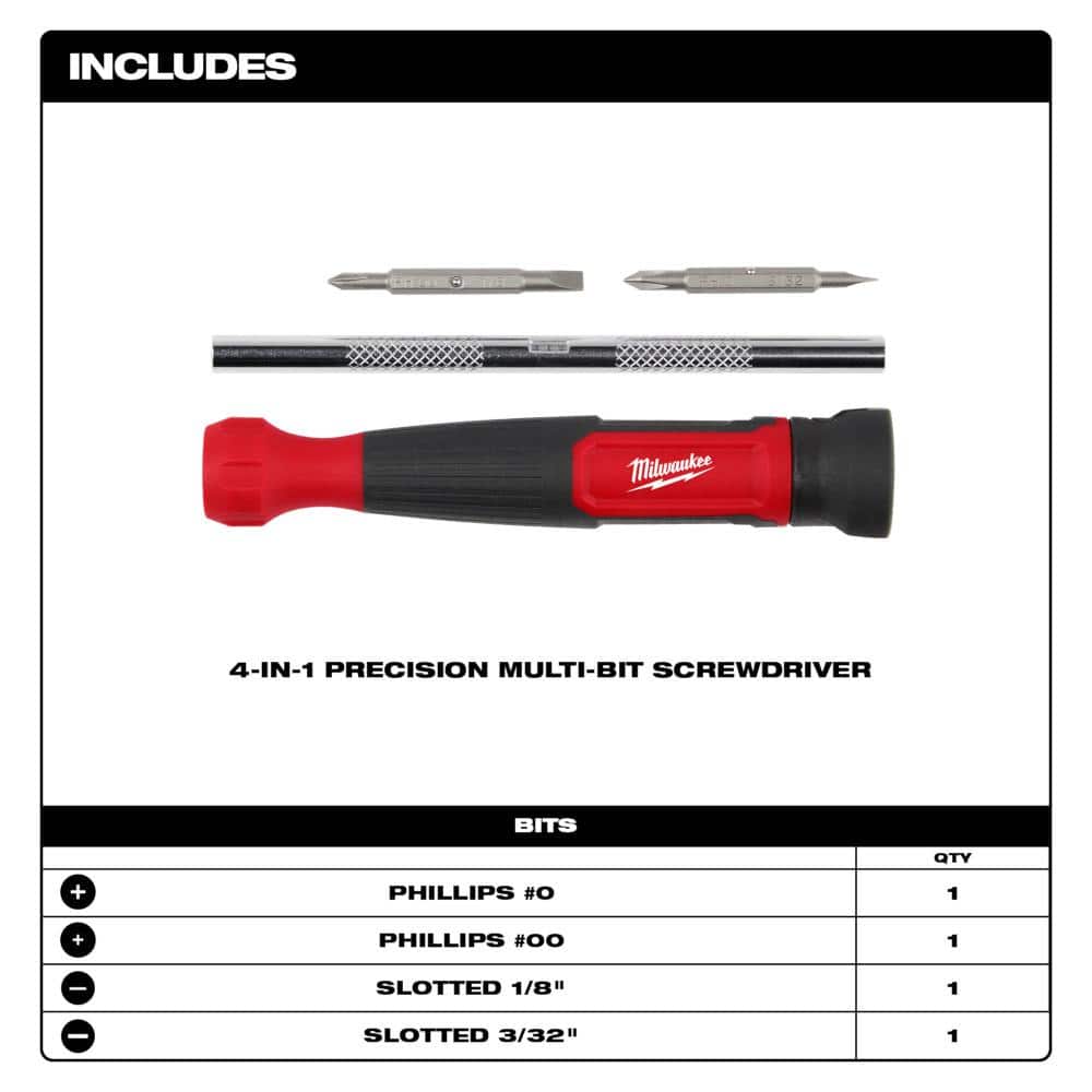 Milwaukee Folding SAE Hex Key Set (9-Piece) with 4-in-1 Precision Multi-Bit Screwdriver (3)