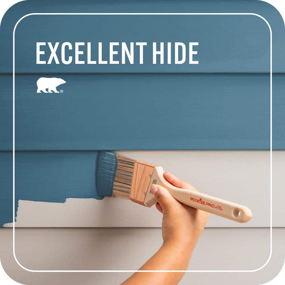 BEHR PREMIUM PLUS 1 gal. #S490-6 Bering Wave Flat Exterior Paint & Primer (3)