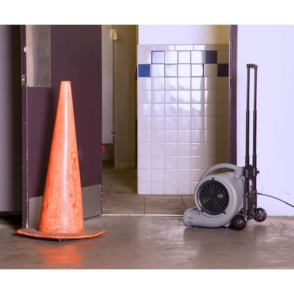 B-Air 1/2 HP Air Mover for Janitorial Water Damage Restoration Stackable Carpet Dryer Floor Blower Fan with Handle Grey (2)