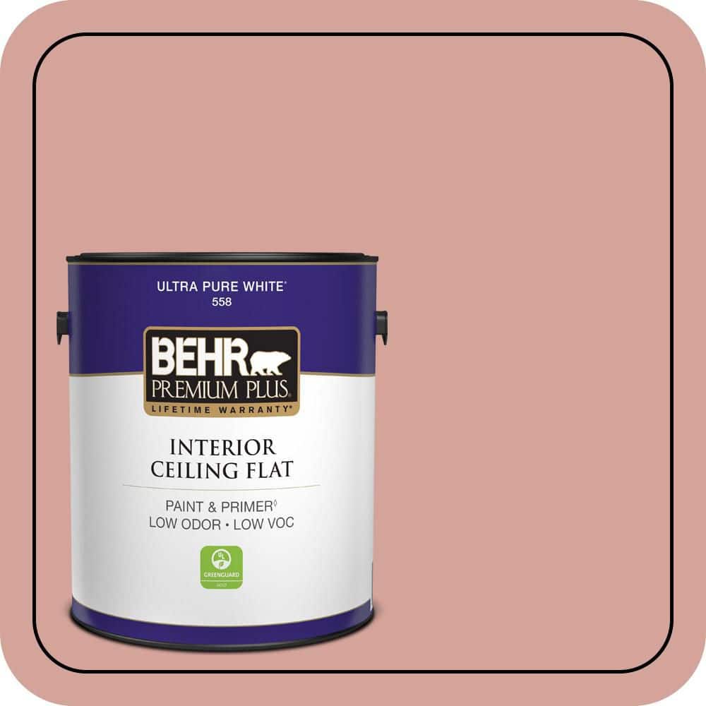 BEHR PREMIUM PLUS 1 gal. #S160-3 Bubble Shell Ceiling Flat Interior Paint & Primer (1)