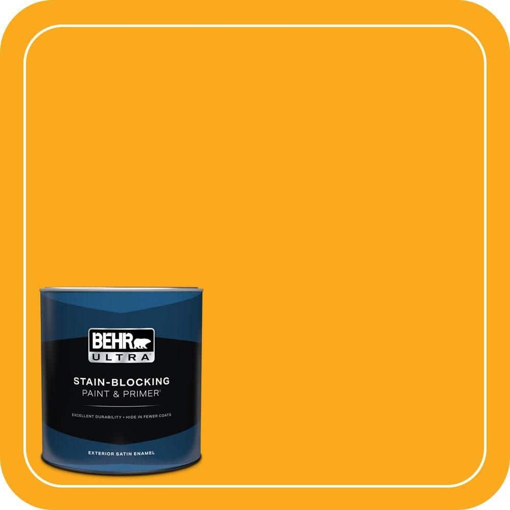 BEHR ULTRA 1 qt. #P270-7 Sunny Side Up Satin Enamel Exterior Paint & Primer