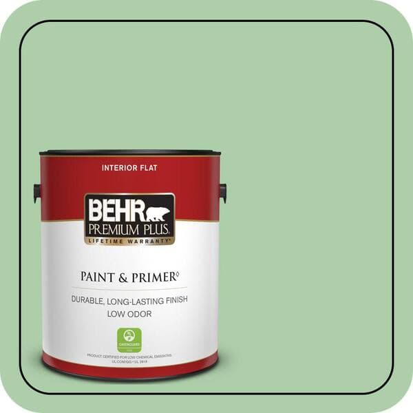 BEHR PREMIUM PLUS 1 gal. #450D-4 Garden Room Flat Low Odor Interior Paint & Primer (2)
