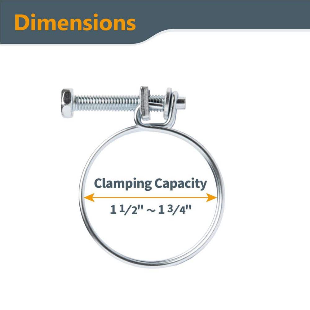 ‎POWERTEC 1-1/2 in. Wire Hose Clamp for Dust Collection System (10-Pack) (3)