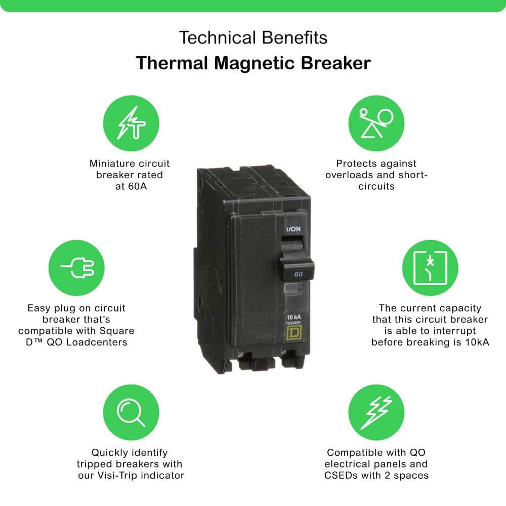 Square D QO 60-Amp 2-Pole Circuit Breaker (QO260CP) (2)