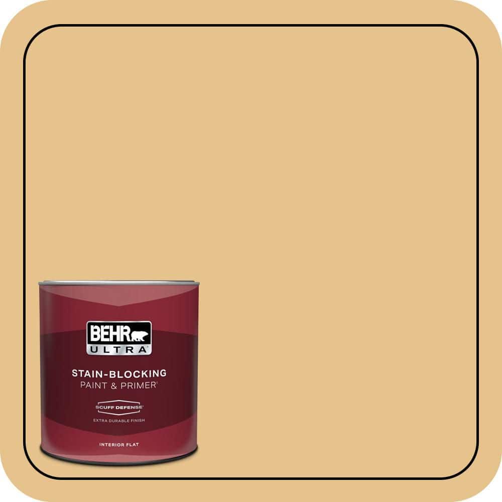 BEHR ULTRA 1 qt. #T17-02 Gold Hearted Extra Durable Flat Interior Paint & Primer