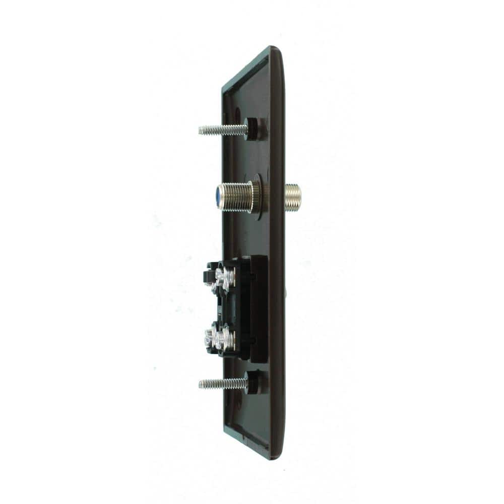 Leviton Brown 1-Gang Audio/Video Wall Plate (1-Pack) 40539-CMB (2)