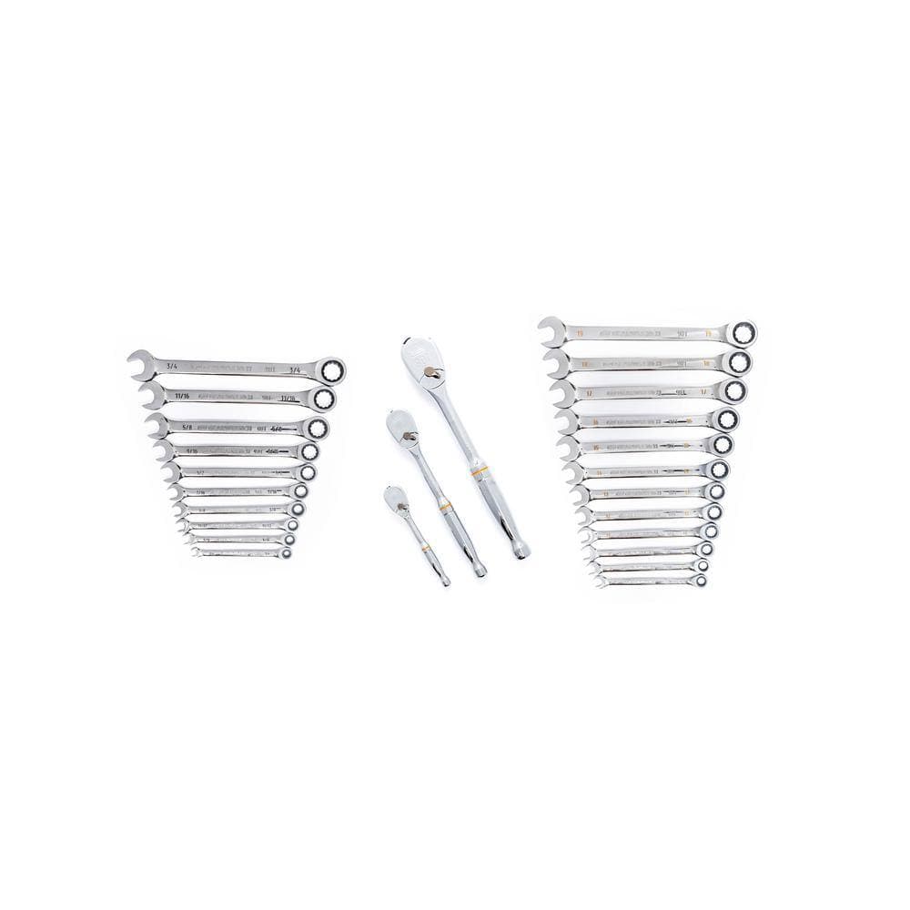 GEARWRENCH 90T Gearpack SAE/Metric Ratcheting Wrench and Ratchet Tool Set (25-Piece) (2)