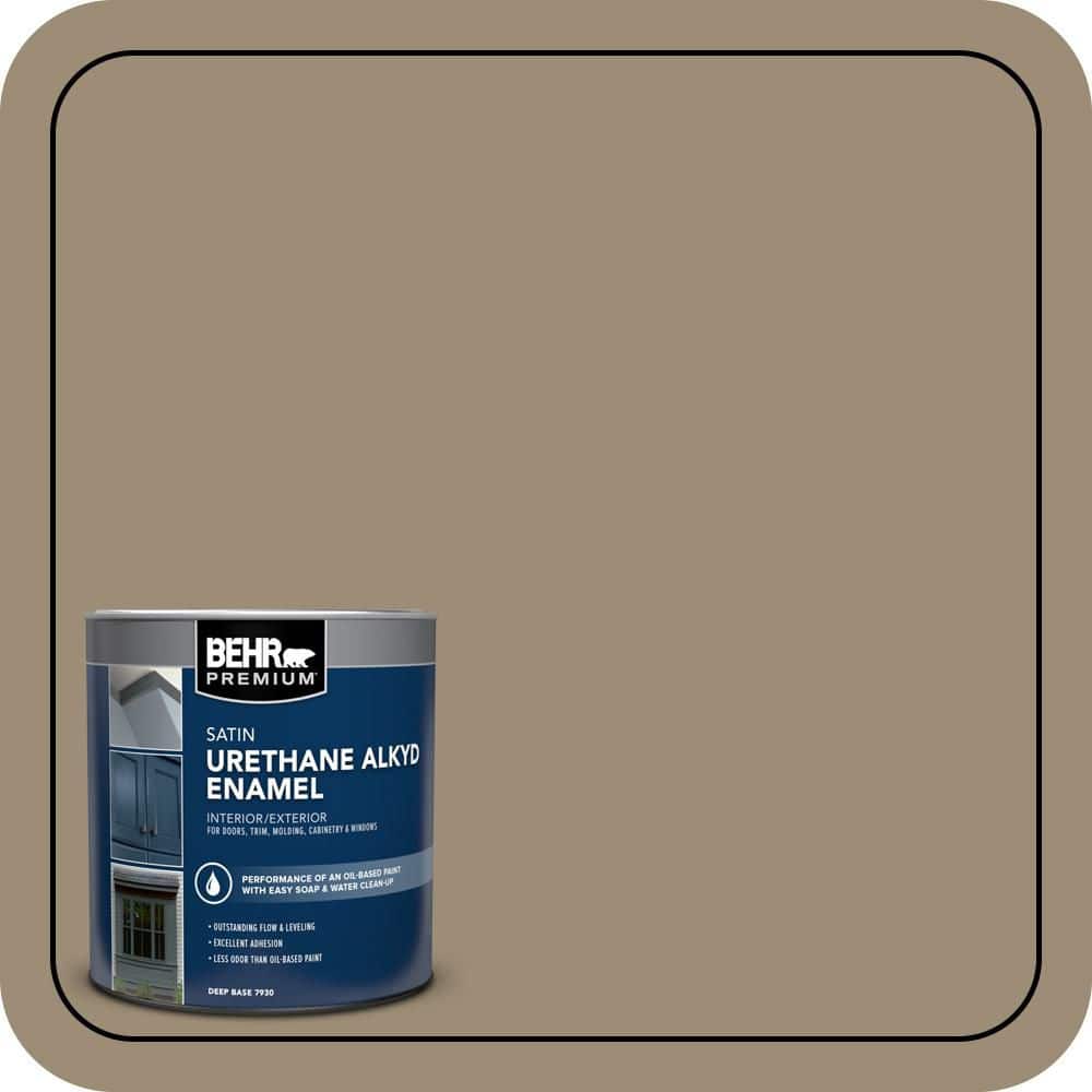 BEHR PREMIUM 1 qt. #740D-5 Twig Basket Satin Enamel Urethane Alkyd Interior/Exterior Paint (1)